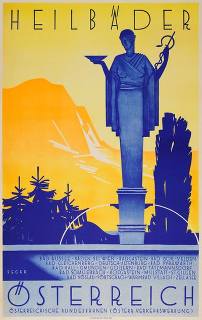 Heilbäder Österreich original poster designed by Seger, Josef (1908-1998)