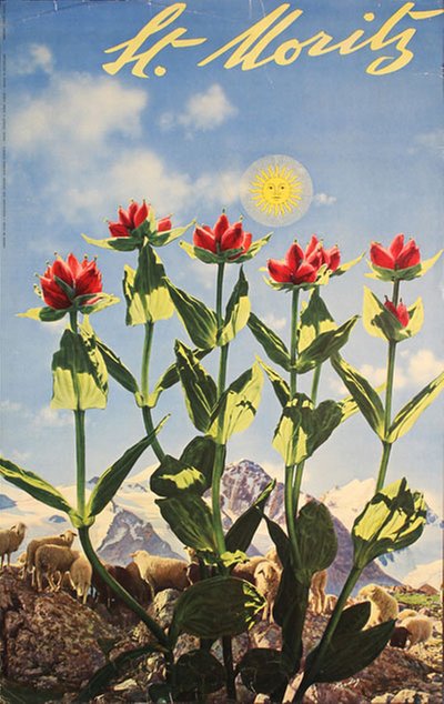 St. Moritz - Switzerland original poster designed by Herdeg, Walter (1908-1995)