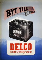 GM Delco battery 1946 poster