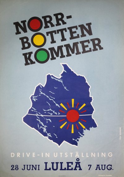 Norrbotten Kommer Luleå Sweden original poster designed by Burman, Fale (1913-1970)