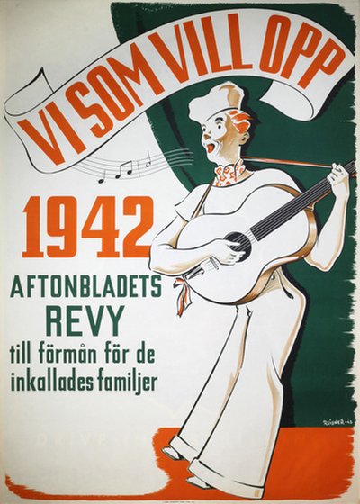 Vi som vill opp 1942 Aftonbladets Revy original poster designed by Reisner