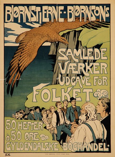Bjørnstjerne Bjørnsons Samlede Værker. Udgave for Folket original poster designed by Krause, Emil (1871-1945)