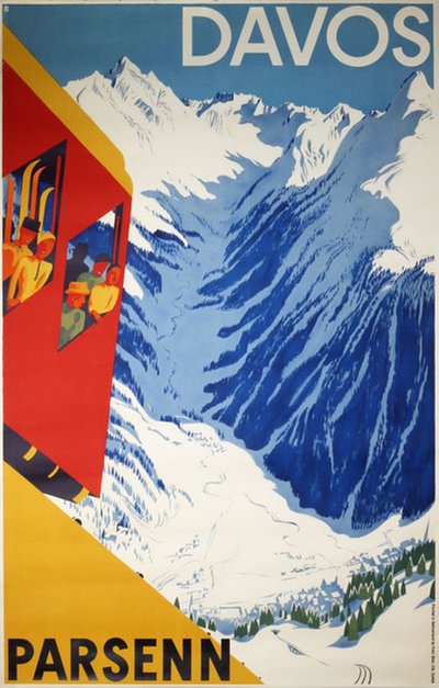 Original vintage poster: Davos Parsenn for sale at posterteam.com