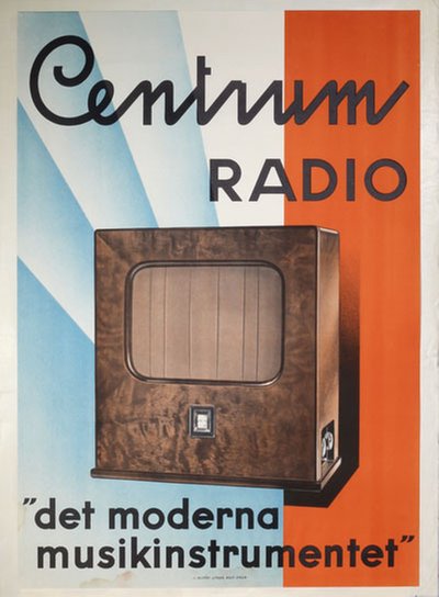 Centrum Radio det moderna musikinstrumentet original poster 
