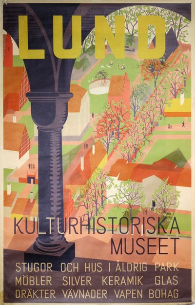 Lund Kulturhistoriska Museet "Kulturen" original poster 