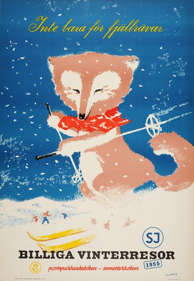 Billiga Vinterresor 1955 original poster designed by Sundberg, Per (1915-2008)