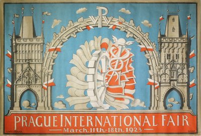 Prague International Fair 1923 original poster designed by Solar