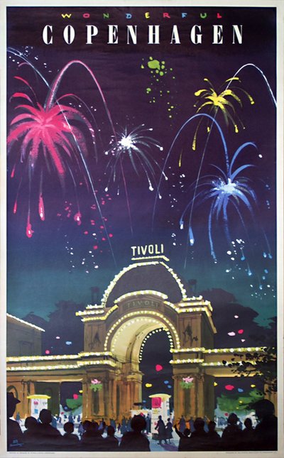 Wonderful Copenhagen - Tivoli original poster designed by Asmussen, Des (1913-2004)