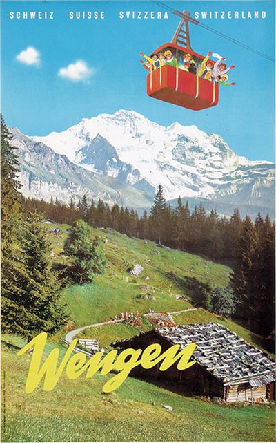 Wengen original poster designed by Photo. Burch