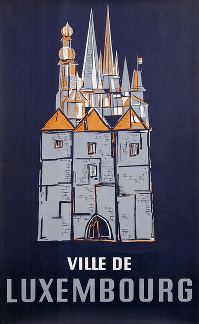 Ville de Luxembourg original poster designed by Kinnen, Franz (1905-1979)