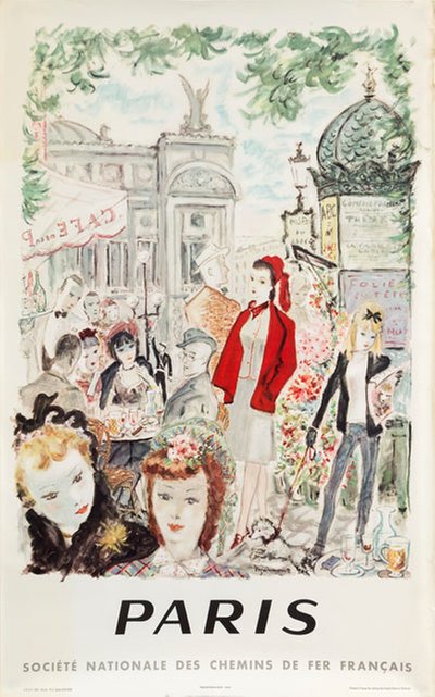 Paris France SNCF original poster designed by Dignimont, André (1891-1965)