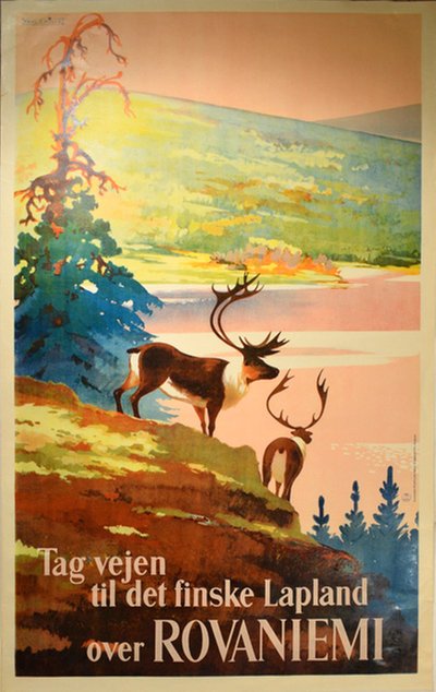 Visit Finland Lapland original poster designed by Fahlenius, Toivo (1909-1985)
