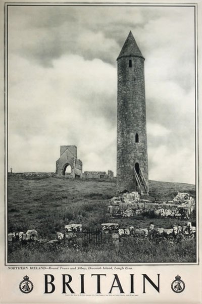 Britain - Northern Ireland Round Tower and Abby, Devenish Island, Lough Erne original poster 