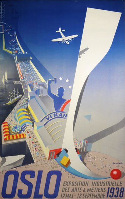 Oslo - Exposition Industrielle 1938 (Vi kan utstillingen) original poster designed by Damsleth, Harald (1906-1971)