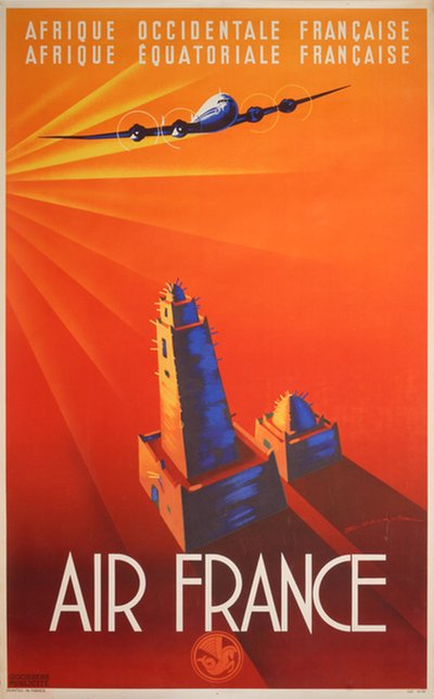Air France - Afrique Occidentale Française original poster designed by Maurus, Edmond