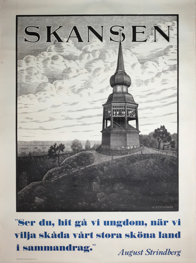 Skansen Stockholm Sweden Strindberg (1934) - Original Vintage