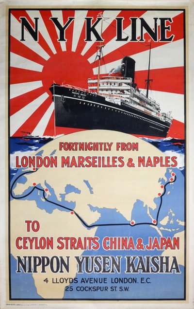 NYK Line London China Japan original poster 