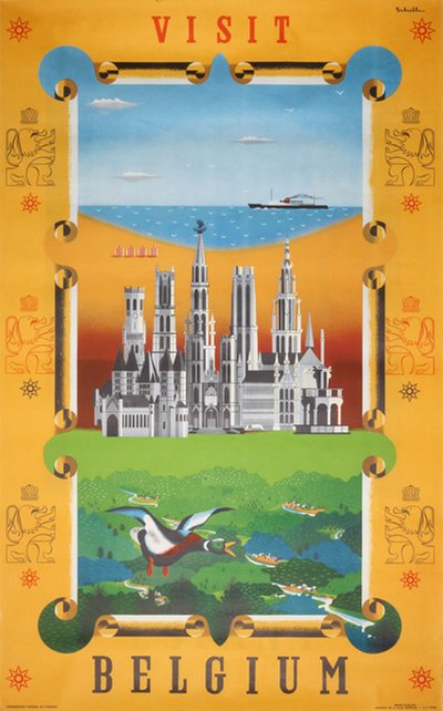 Visit Belgium original poster designed by Schell
