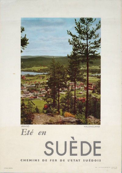 Summer in Sweden Järvsjö Hälsingland original poster designed by Photo: J. Hyltskog