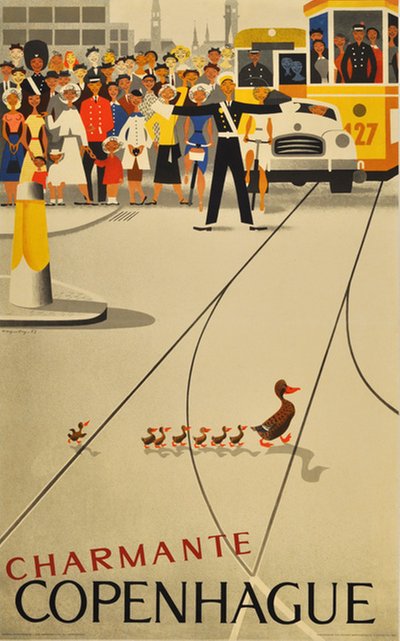 Charmante Copenhagen - Wonderful Copenhagen original poster designed by Vagnby, Viggo (1896-1966)