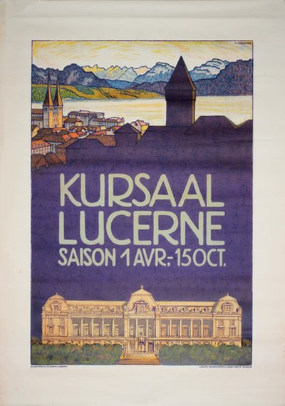 Kursaal Lucerne original poster designed by Zürcher, Hans (1880-1958)