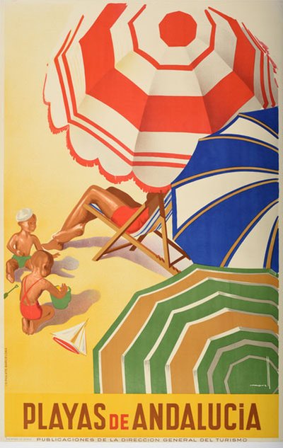 Playas de Andalucia - Spain original poster designed by Morell Macías, Josep (1899-1949)