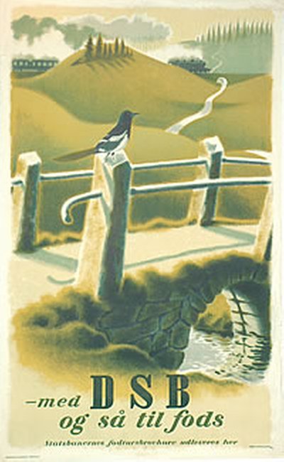 DSB  original poster designed by Rasmussen, Aage (1913-1975)