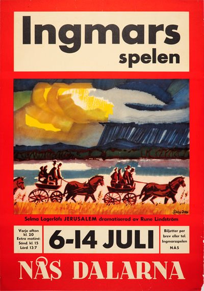 Ingmarsspelen Selma Lagerlof Jerusalem Rune Lindstrom  original poster designed by Sören Dahl