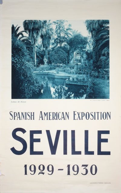 Seville 1929-1930 Spanish American Exposition original poster designed by Fot. y Direccion Artistica 