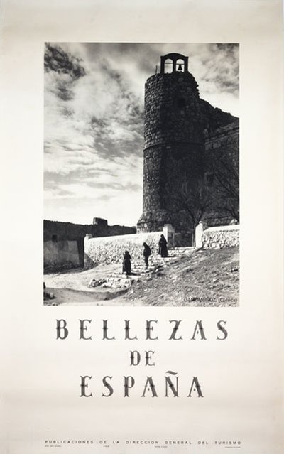 Bellezas de España - Garcimuñoz Cuenca original poster designed by Photo: José Ortiz-Echagüe