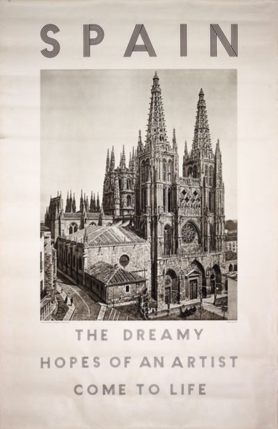 Spain - Burgos Cathedral original poster designed by Photo: Vadillo