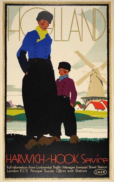 Holland Harwich Hook Service original poster designed by Cooper, Austin (1890-1964)