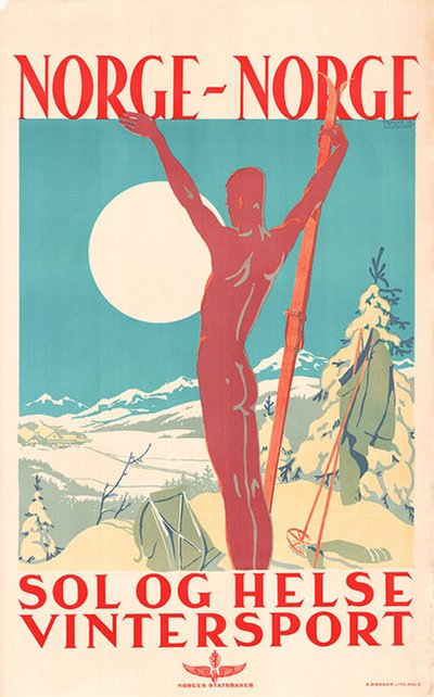 Norge - Sol og Helse Vintersport original poster designed by Davidsen, Trygve M. (1895-1978) 
