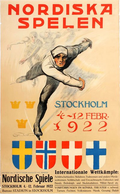 Northern Games - Nordiska Spelen Stockholm 1922 original poster designed by Widholm, Gunnar (1882-1953)