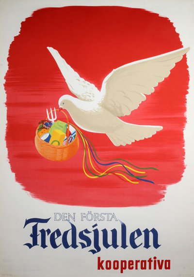 Den första Fredsjulen 1945 Kooperativa original poster 