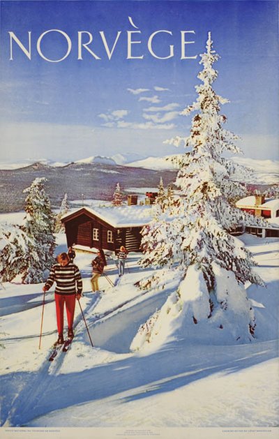Norvege – Ski / Les sports d Hiver original poster designed by Photo: Arne W. Normann