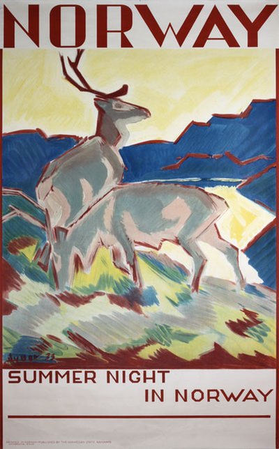 Summer night in Norway original poster designed by Jynge, Gert (1904-1994)