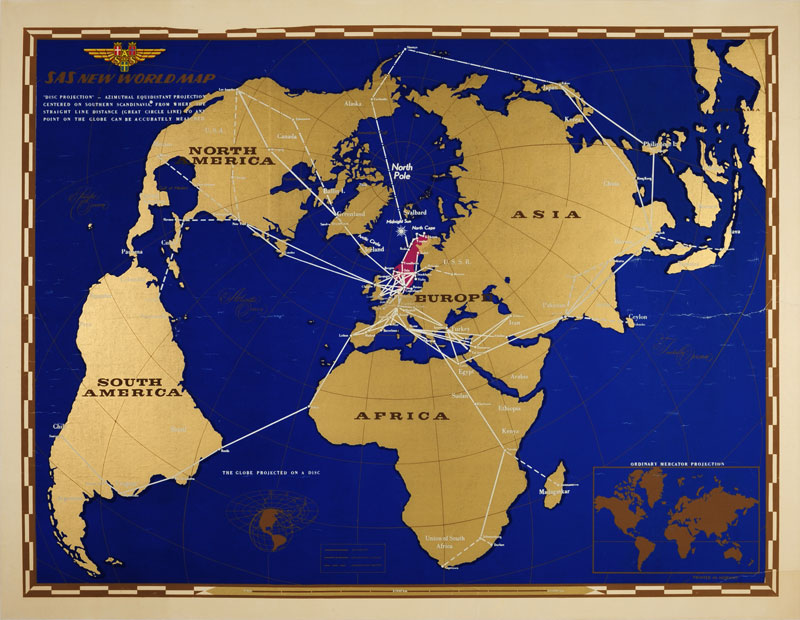 SAS New World Map original poster 