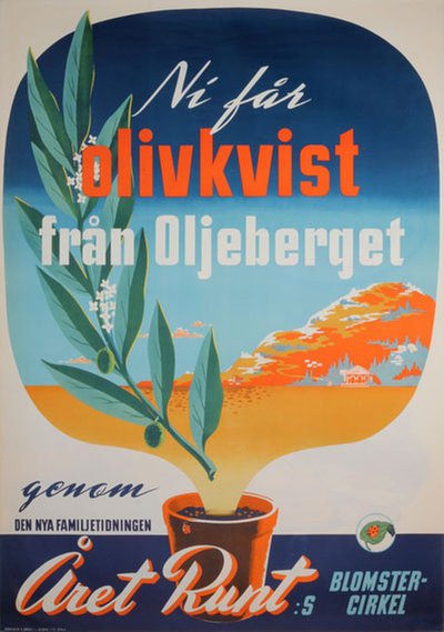 Familjetidningen Året Runt original poster designed by Günther & Bäck