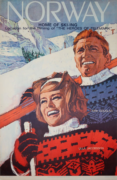 Original authentic vintage poster - Title: 'Norway home of skiing