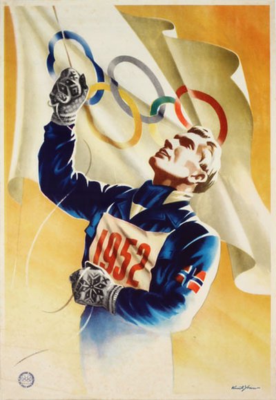 Oslo 1952 original poster designed by Yran, Knut (1920-1998)