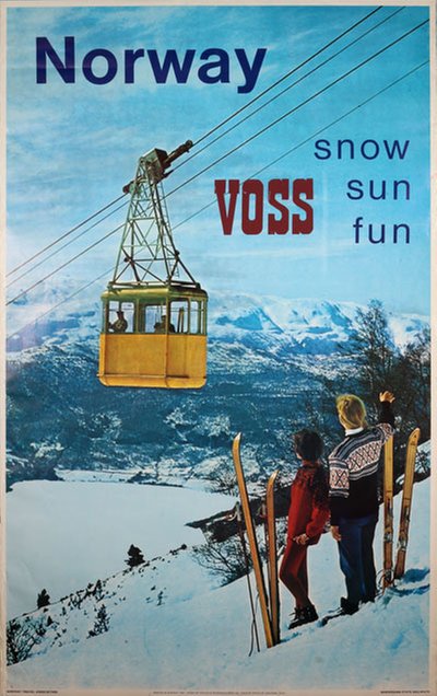 Norway Voss Snow Sun Fun original poster designed by Photo: Knudsen