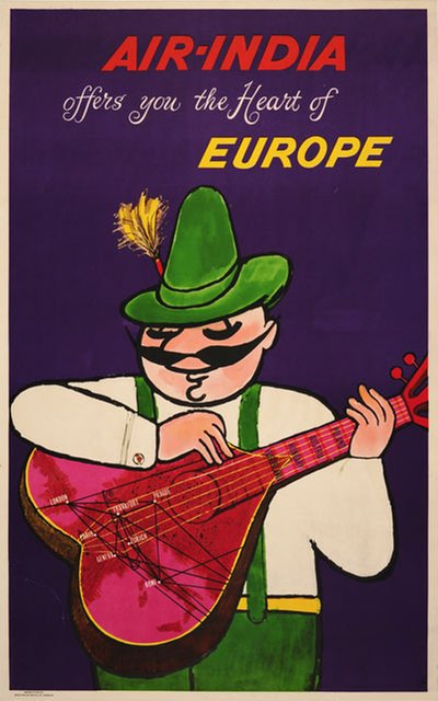 Air India - Europe original poster designed by J B Cowasji 