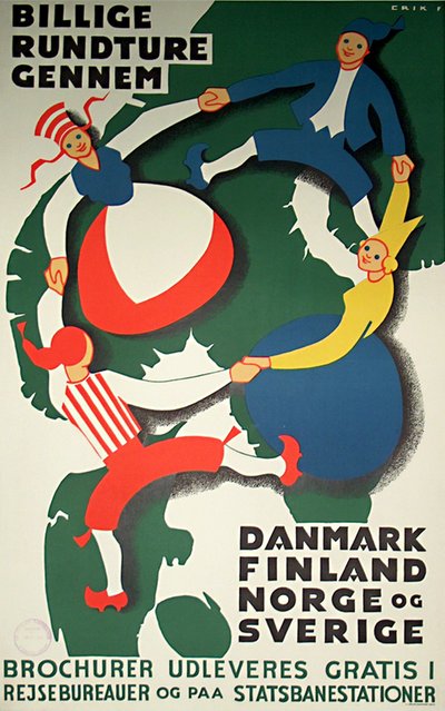 Billige Rundture original poster designed by Erik F