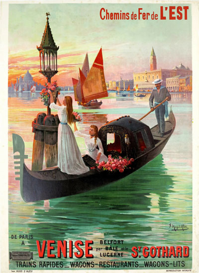 Original vintage poster Venice - Chemin de Fer de l Est 