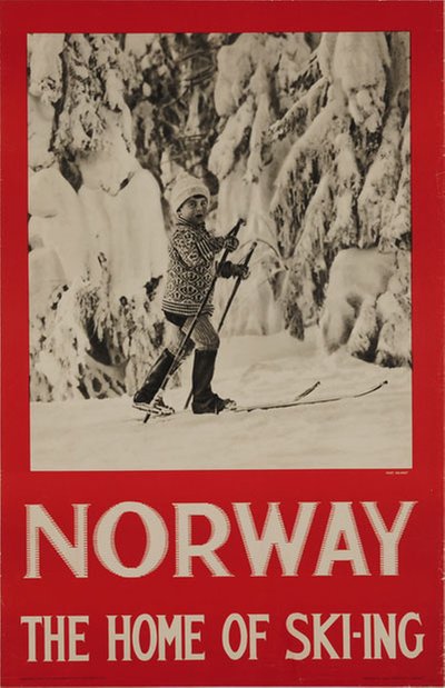 Norway - The home of skiing original poster designed by Photo: Hermann Christian Neupert (1875-1941)