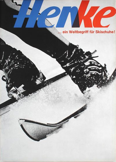 Henke Ski Boots Switzerland original poster designed by Biland