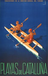 Spain - Playas de Cataluña original vintage poster