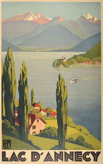 Lac D’Annecy - France original poster designed by Broders, Roger (1883-1953)