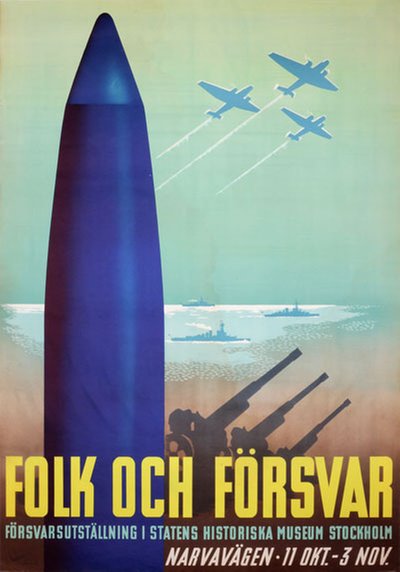 Folk och Försvar original poster designed by Beckman, Anders (1907-1967)
